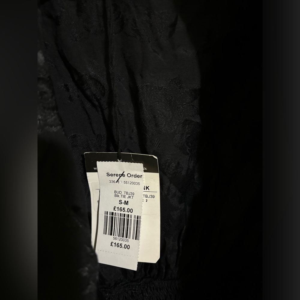 Vintage Y2K RARE Buddhist Punk Black Ruffle Tie Jacket NWT - Picture 6 of 8